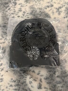 Chrome Hearts Black Beanie with Signature Emblem